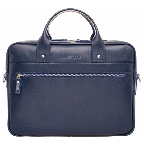 фото Деловая сумка bartley dark blue для ноутбука мужская кожаная lakestone