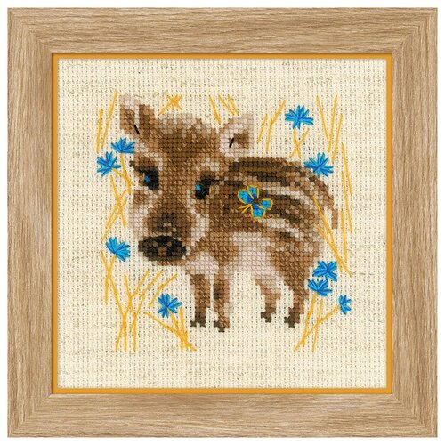 фото Набор для вышивания riolis сотвори сама 1756 маленький кабанчик 13 х 13 см 2 шт. риолис