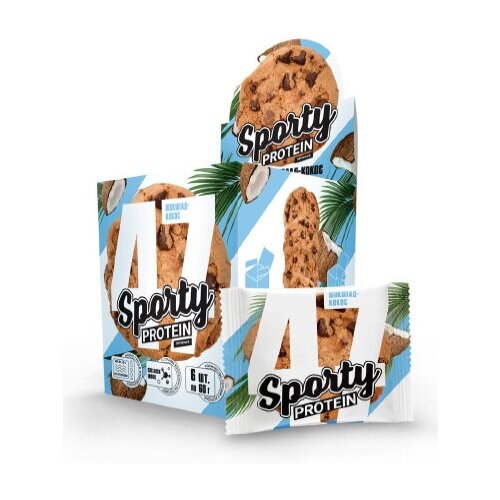 Sporty Protein Cookies, 60 g, (шоколад кокос)