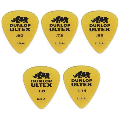 Медиаторы Dunlop 4211 Ultex Standard Коробка медиаторов 216шт, 5 толщин медиатор dunlop ultex 421r060 standard