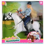 Кукла на лошади конная полиция Defa Lucy кукла блондинка на белой лошади - изображение