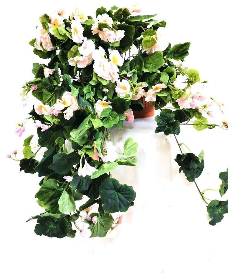 Искусственные цветы Герань в вазоне Е-00-57-3 /Искусственные цветы для декора/Декор для дома