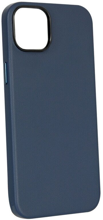 Чехол с MagSafe для iPhone 13 Кожаный (Leather Co)-Тёмно Синий