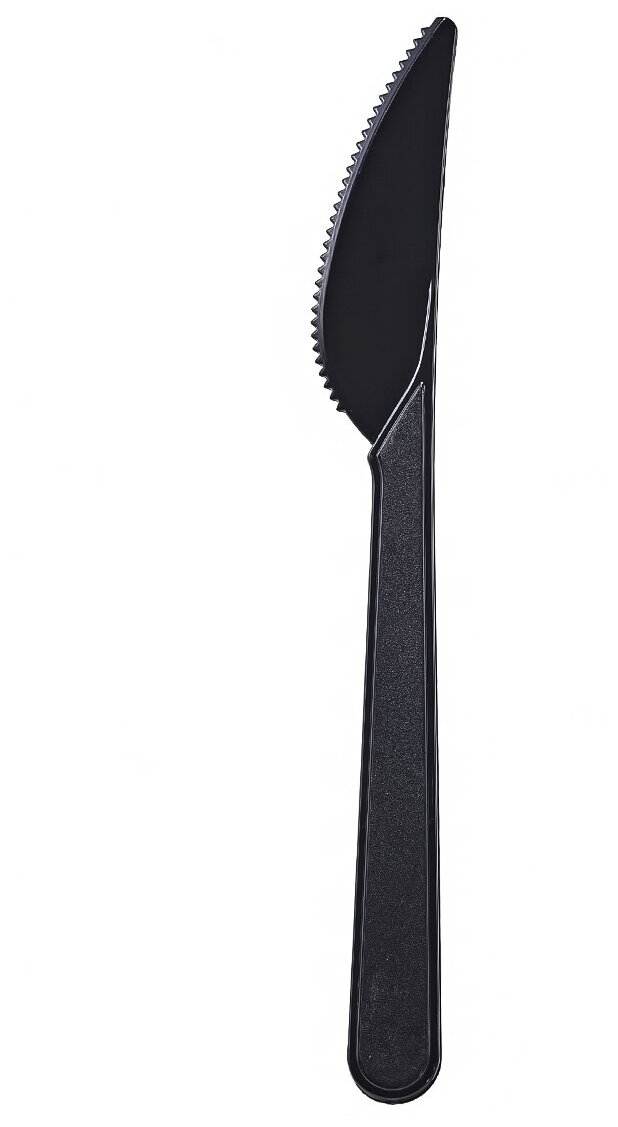Набор одноразовых приборов Премиум №3 черный глянцевый 50шт. / пластиковые вилки и ножи - фотография № 5
