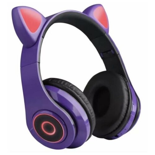 Беспроводные наушники с ушками светящиеся Cat Ear HXZ-B39 Фиолетовые 128000₽