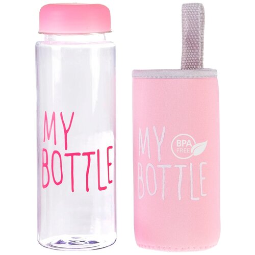 фото Бутылка для воды "my bottle" с термочехлом, 500 мл цвет розовый ладушки
