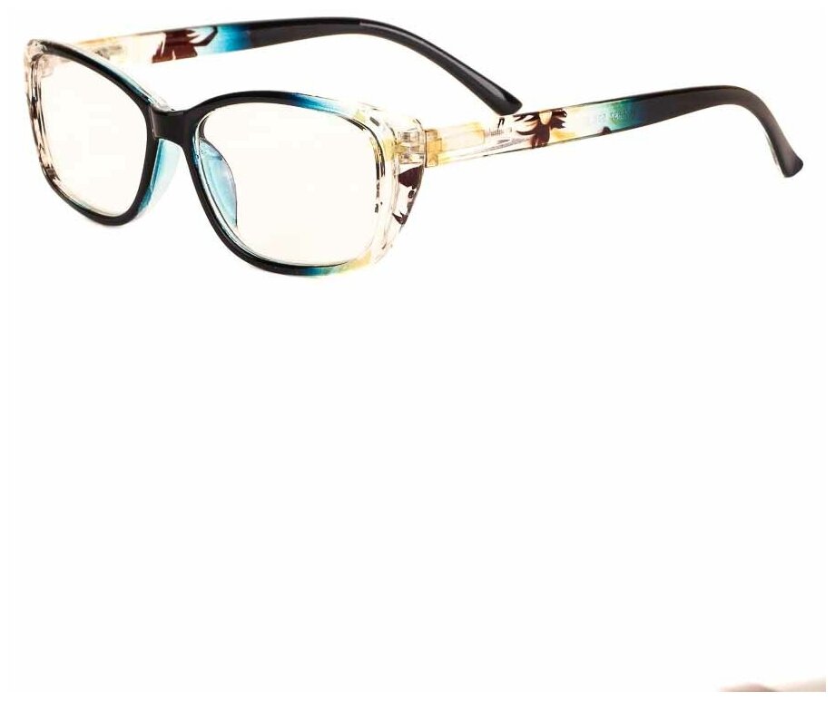 Готовые очки для зрения синие с диоптриями -2.50 футляр