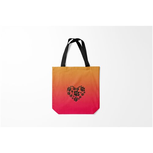 фото Сумка-шоппер / 40х40 см / профессии / разные сердечко из следов собаки burnettie