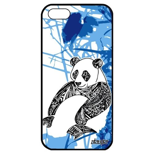 фото Противоударный чехол на смартфон // apple iphone 5 5s se (2016) // "панда" детеныш бамбук, utaupia, голубой