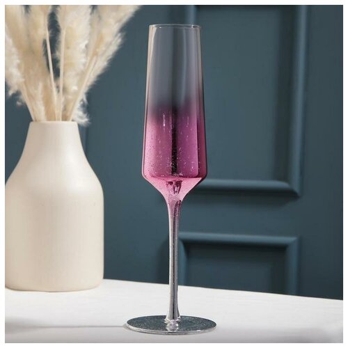 Magistro Бокал для шампанского «Мерцание», 190 мл, цвет розовый