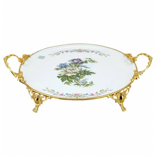 Блюдо 46,5 х 38 круглое н/н с ручками Limoges 