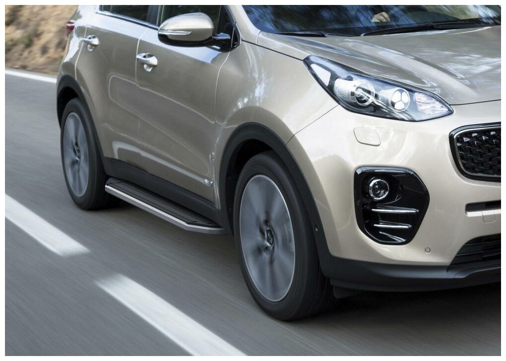 Пороги алюминиевые "Premium" Rival для Hyundai Tucson III 2015-2018 2018-н в/Kia Sportage IV 2016-2018 2018-н в 173 2  A173ALP23092