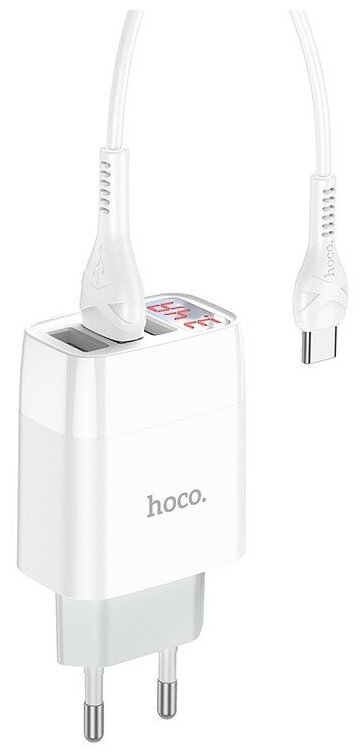 Зарядное устройство сетевое Hoco 6931474760593 3*USB, 3.4А, белый - фото №14