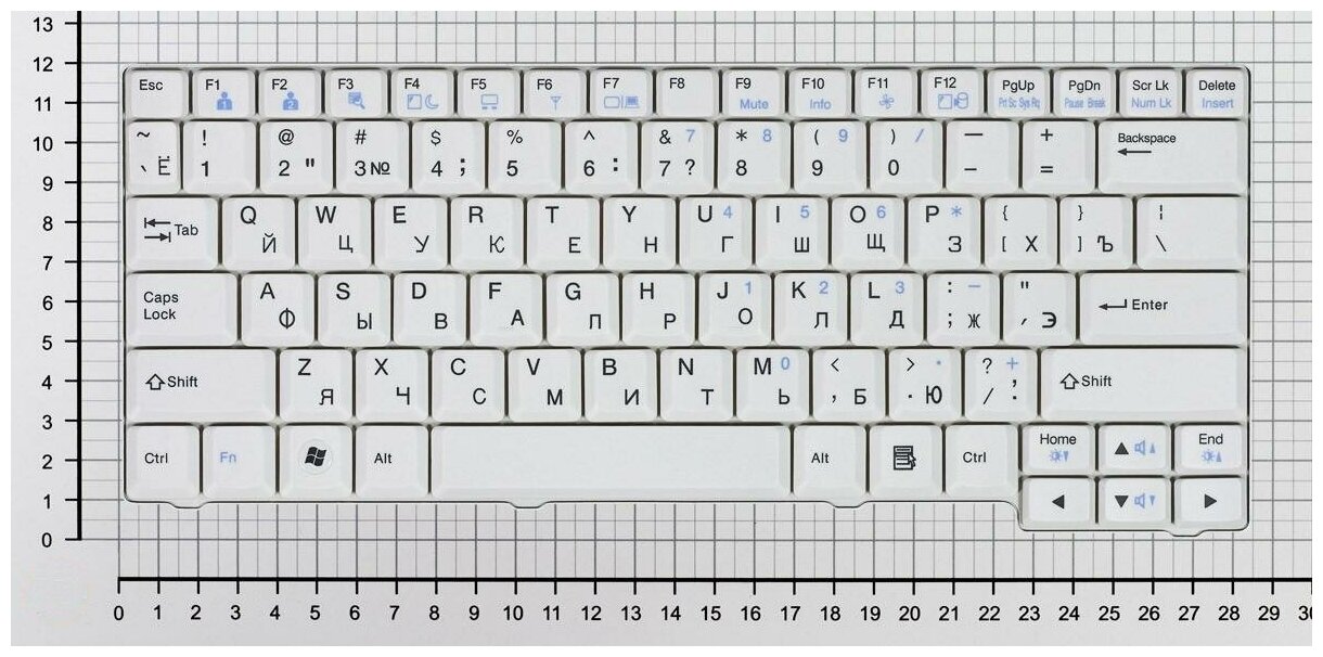 Клавиатура для ноутбука LG E210 белая