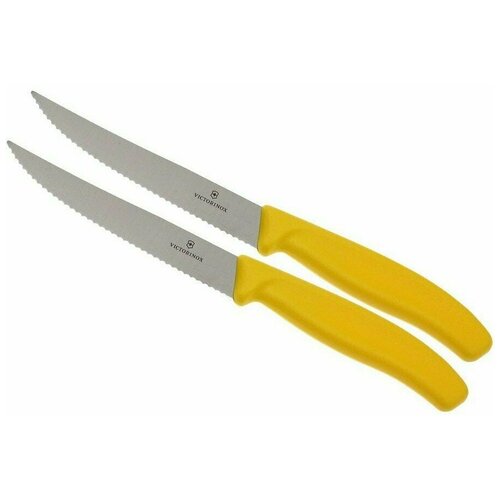 фото Набор кухонных ножей victorinox swiss classic (6.7936.12l8b), комплект: 2 шт, цвет рукояти жёлтый