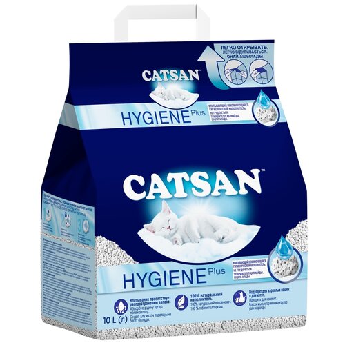 Впитывающий наполнитель Catsan Hygiene Plus, 10л, 1 шт.