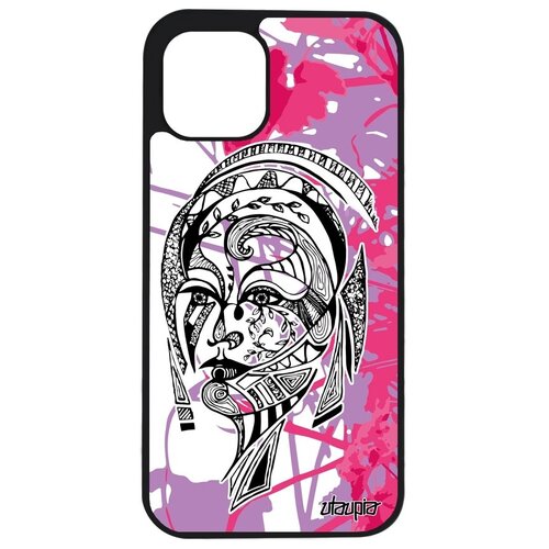 фото Защитный чехол на смартфон // apple iphone 12 // "портрет женщины" цветок woman, utaupia, розовый