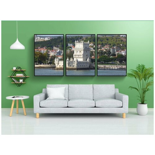 фото Набор модулных постеров для интерьера "португалия, лиссабон, беленская башня" 60x90 см. в тубусе, без рамки lotsprints