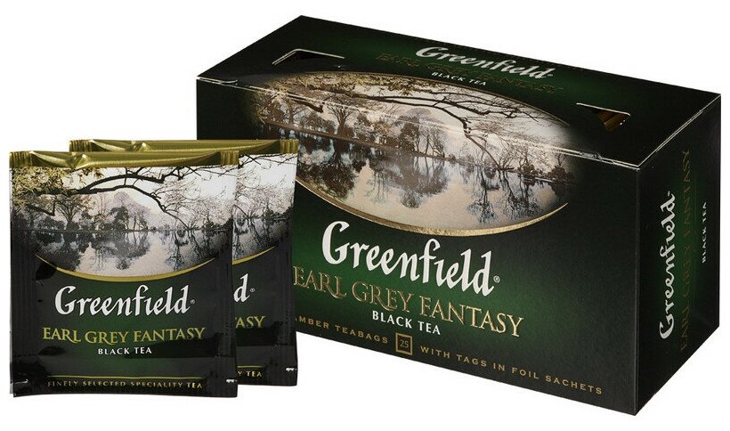 Greenfield Чай в пакетиках Earl Grey Fantasy Бергамот, черный, 25 пакетиков, 2 шт - фотография № 2
