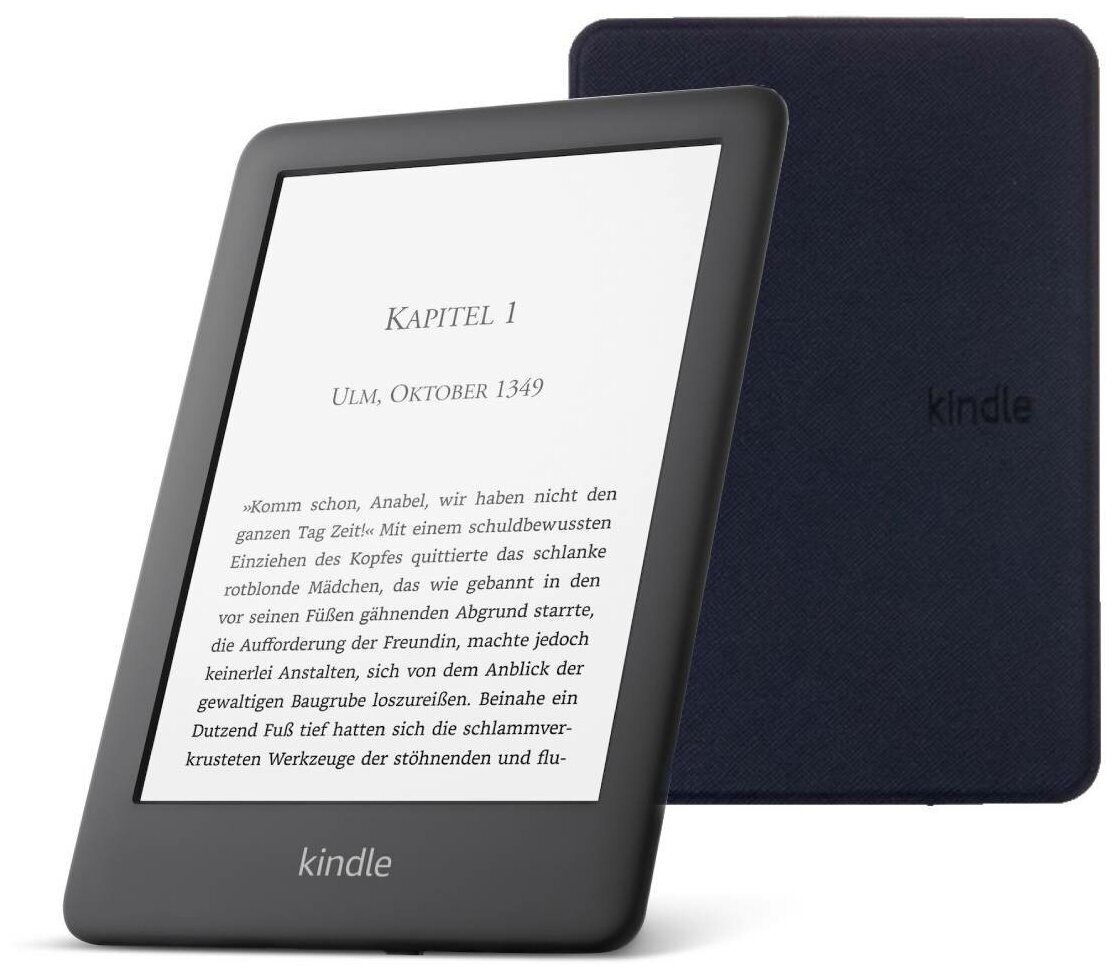 Электронная книга Amazon Kindle 10 2020 8Gb Black + Чехол UltraSlim синий