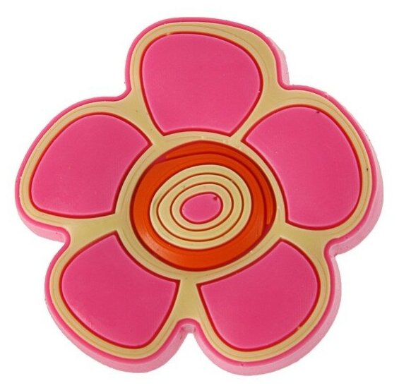 Ручка кнопка детская KID 024, "Цветочек 2", резиновая, розовая (1шт) - фотография № 2