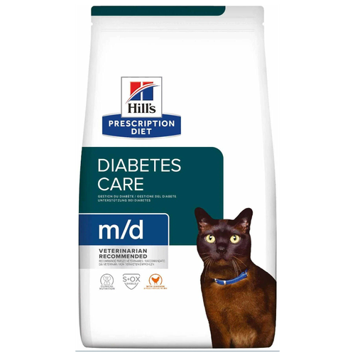 HILL'S PRESCRIPTION DIET M/D для взрослых кошек при сахарном диабете, ожирении (1,5 кг)