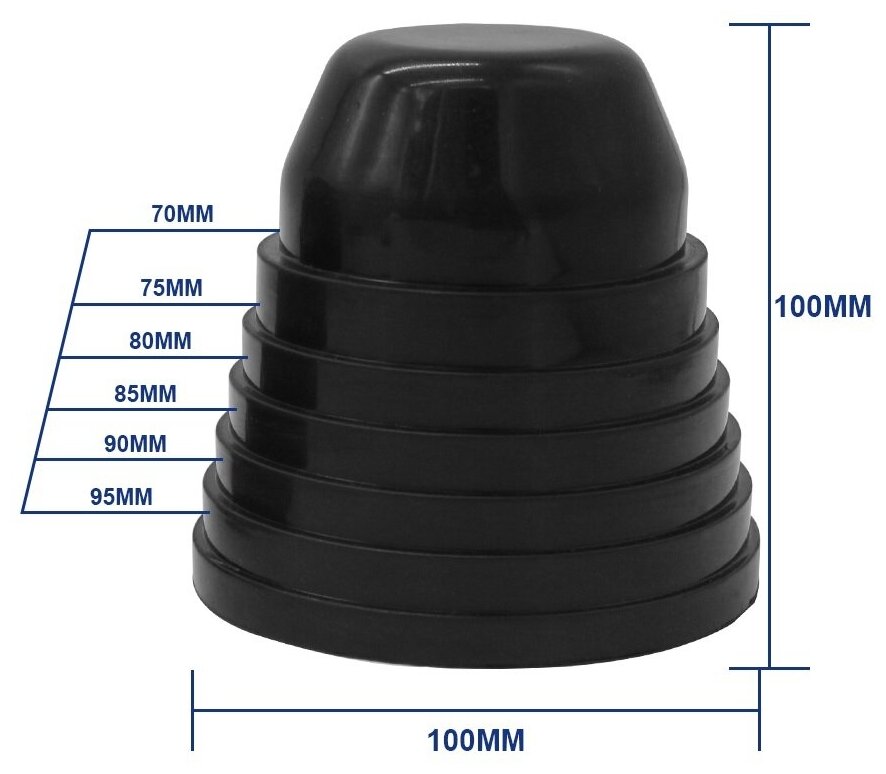 Универсальная резиновая заглушка (крышка) для фар диаметр 75-80-85-90-95-100/глубина 100 (2 заглушки)