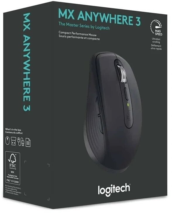 Мышь беспроводная Logitech MX Anywhere 3 Black, 2.4GHZ/BT (арт. 910-006000, M/N: MR0083 / C-U0008) - фото №6