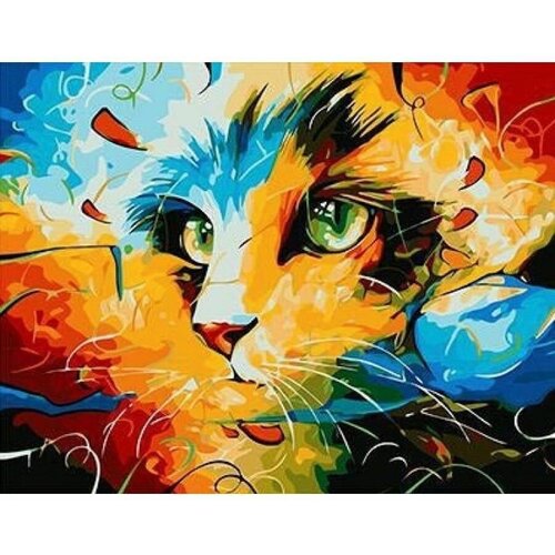 Картина по номерам Радужный кот 40х50 см АртТойс картина по номерам радужный медведь 40х50 см