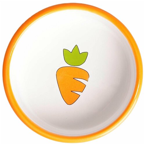 Миска для грызунов керамическая Mr. Kranch оранжевая с морковью (70 мл)