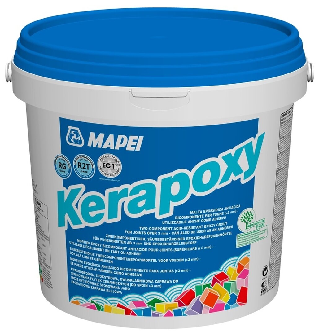 Затирка эпоксидная для швов KERAPOXY MAPEI керапокси мапеи № 131 ваниль, ведро 2 кг