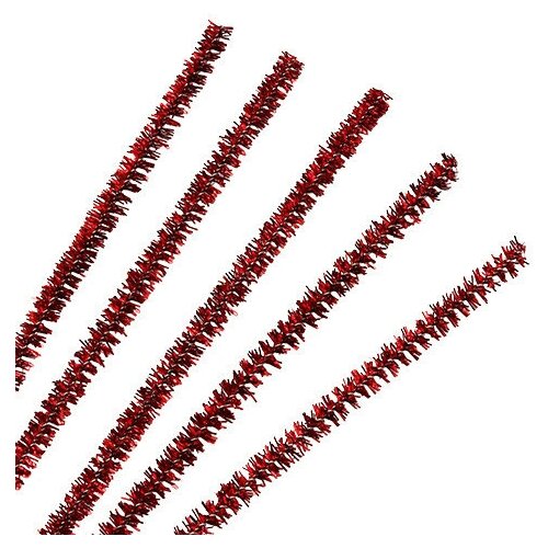 Синель-проволока люрекс цвет красный 20 штук арт A-083 263₽