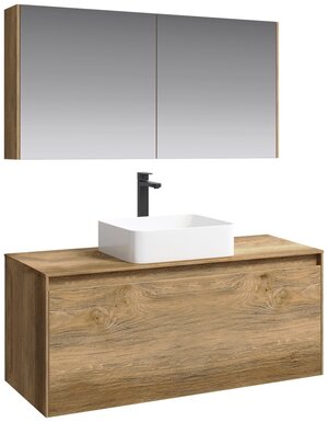 Мебель для ванной Aqwella 5 stars Mobi 120 дуб балтийский (тумба с раковиной + зеркало)
