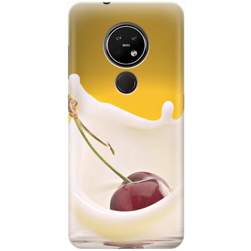 фото Ультратонкий силиконовый чехол-накладка для nokia 6.2 / 7.2 с принтом "ягода в молоке" gosso