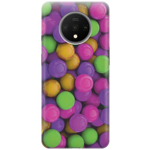 фото Gosso ультратонкий силиконовый чехол-накладка для oneplus 7t с принтом "разноцветные драже"