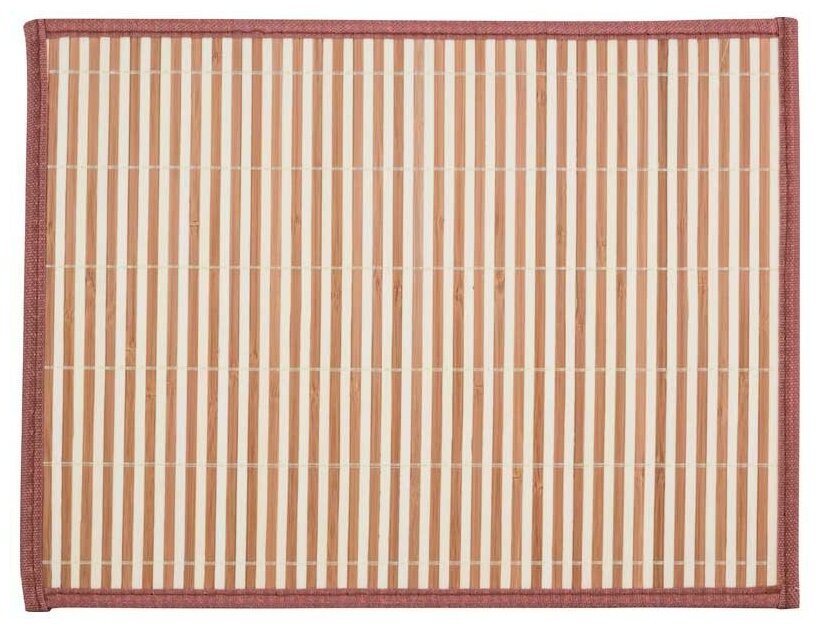 Салфетка сервировочная из бамбука BM-06, цвет бело-коричневый, подложка EVA (312351)