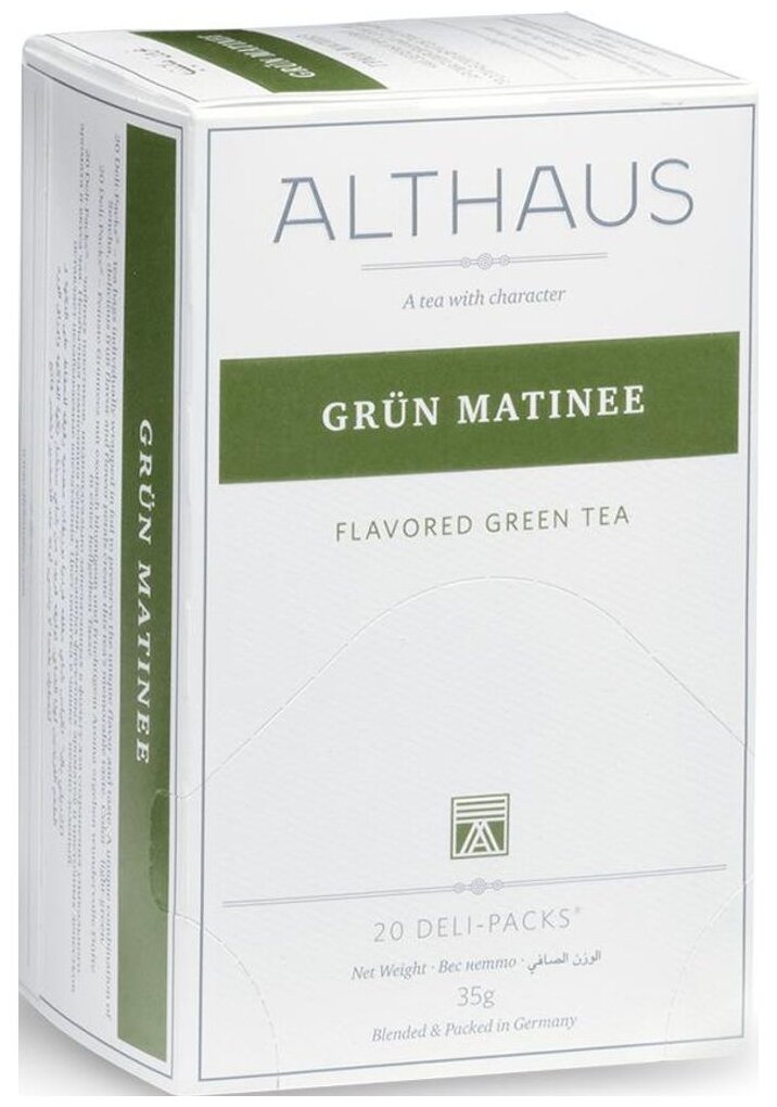 Чай зеленый Althaus Deli Packs Grun Matinee (Грюн Матинэ), 20 пак.