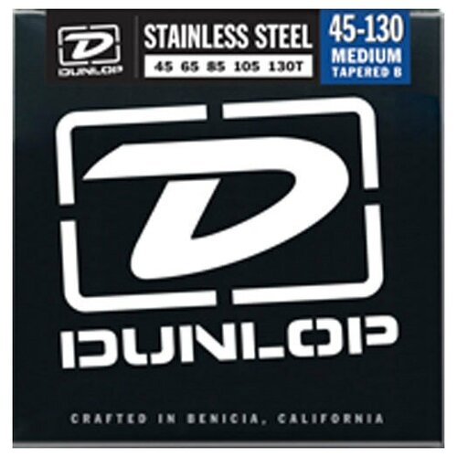 фото Dunlop electric bass stainless steel medium 5 string tapered b dbs45130t (45-130) струны для бас-гитары, 5 струн