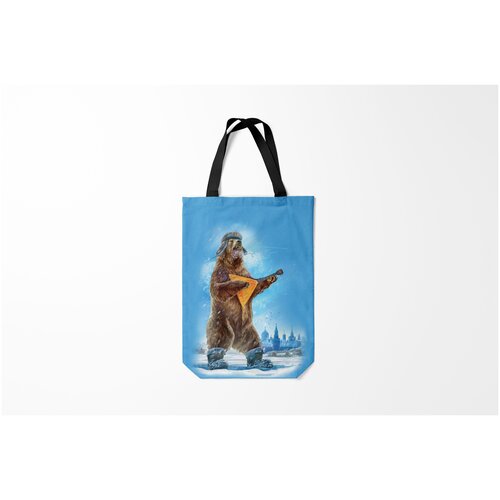 фото Сумка-шоппер / 31х42 см / звери / медведи мишка с балалайкой burnettie