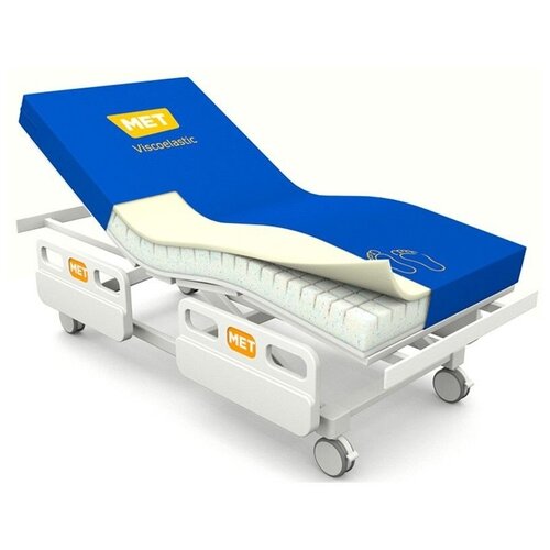 Матрас беспружинный MET 3D Visco (16779) 200х90 см синий с водонепроницаемым чехлом