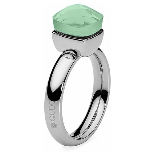 Кольцо Qudo, зеленый, серебряный кольцо qudo размер 15 2 серебряный