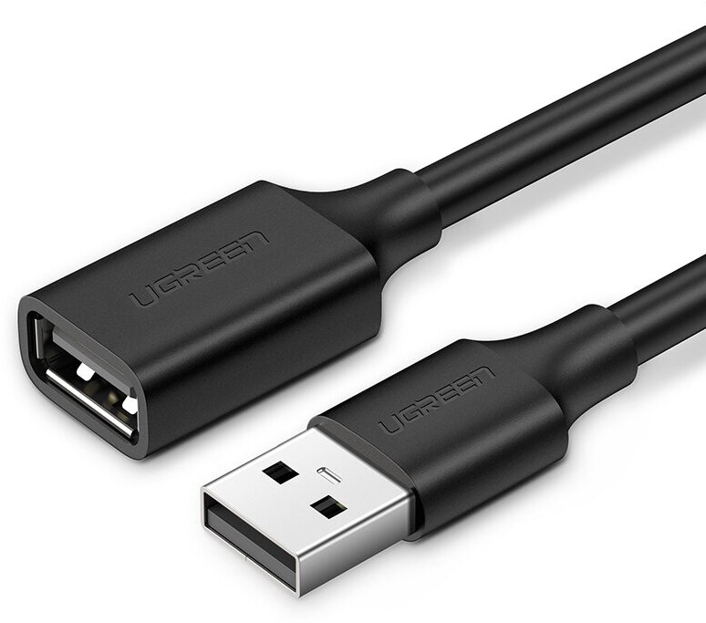 Кабель UGREEN US103 (10318) USB 2.0 A Male to A Female Cable. Длина: 5м. Цвет: черный