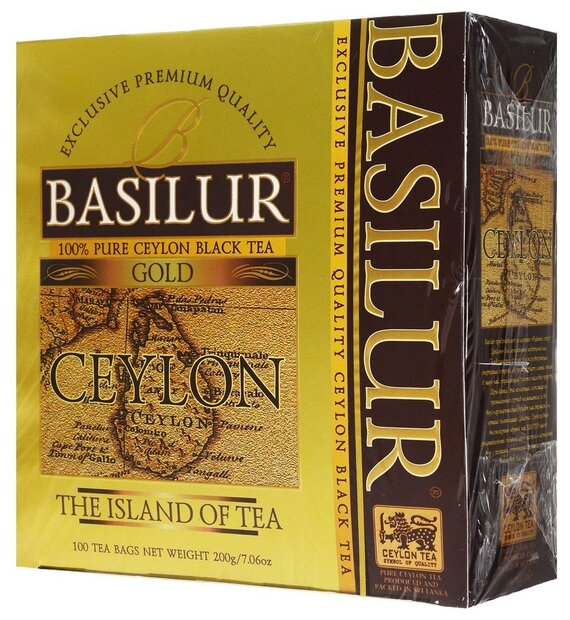 Чай черный Basilur The island of tea Ceylon Gold в пакетиках