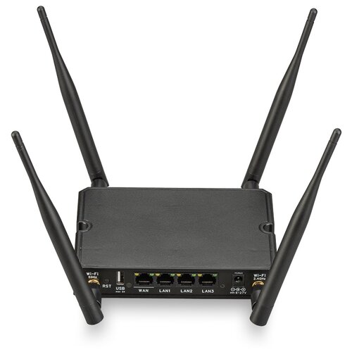 Роутер KROKS Rt-Cse m12-G (F-female), черный роутер 3g 4g wifi kroks rt cse ds m4 с 4g модемом lte cat 4 две sim карты до 150 мбит с с двумя антеннами для машины