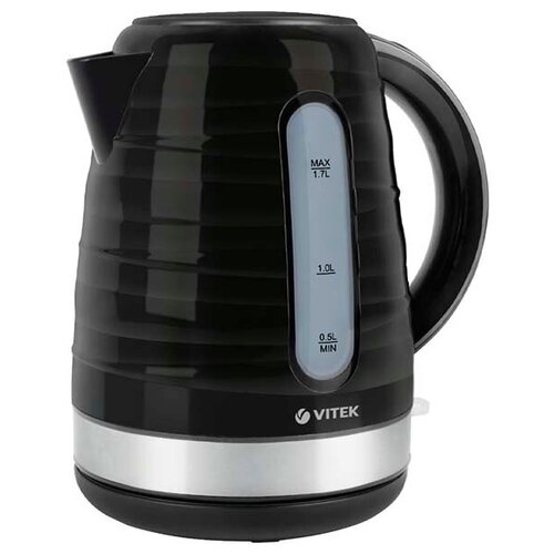 Чайник электрический Vitek VT-1174 MC, пластик, 1.7 л, 2200 Вт, чёрно-серебристый