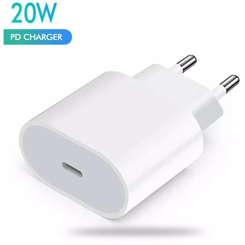 Сетевое зарядное устройство для iPhone Type-C 20W USB-C Power Adapter / Блочок Type-C с поддержкой быстрой зарядки / Дорожное СЗУ ( Белый )