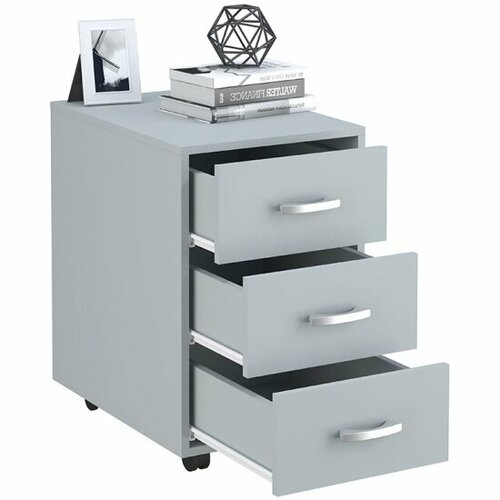 Тумба Polini kids Mirum на колесах 40х55 см серый 5200₽