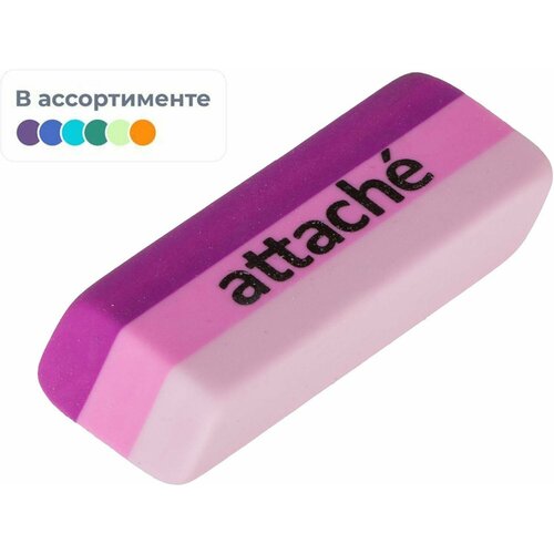 Ластик Attache прямоуг. скош, 49x19x8 мм, термопл. каучук, ассорти