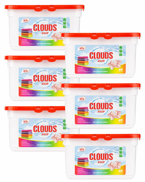 CLOUDS Color Капсулы для стирки цветного белья Роза (8 г х 40) 320 гр. - 6 уп.