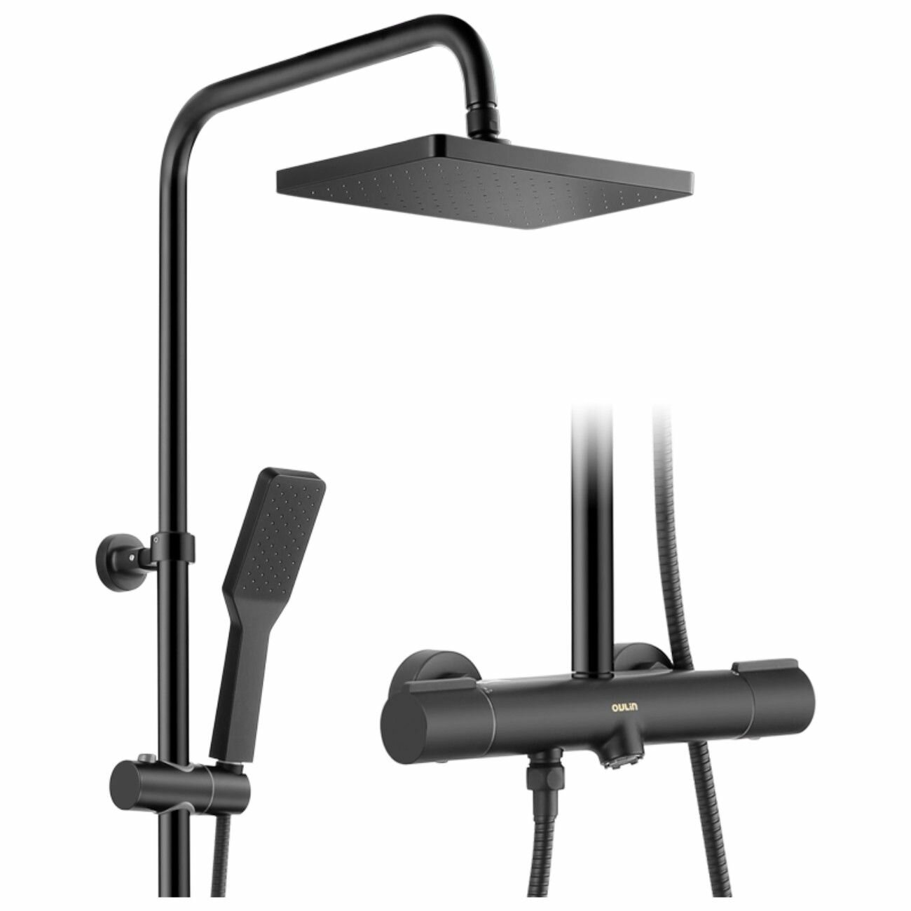 фото Душевая система OULIN BATHROOM OL-HT-2307 черный матовый